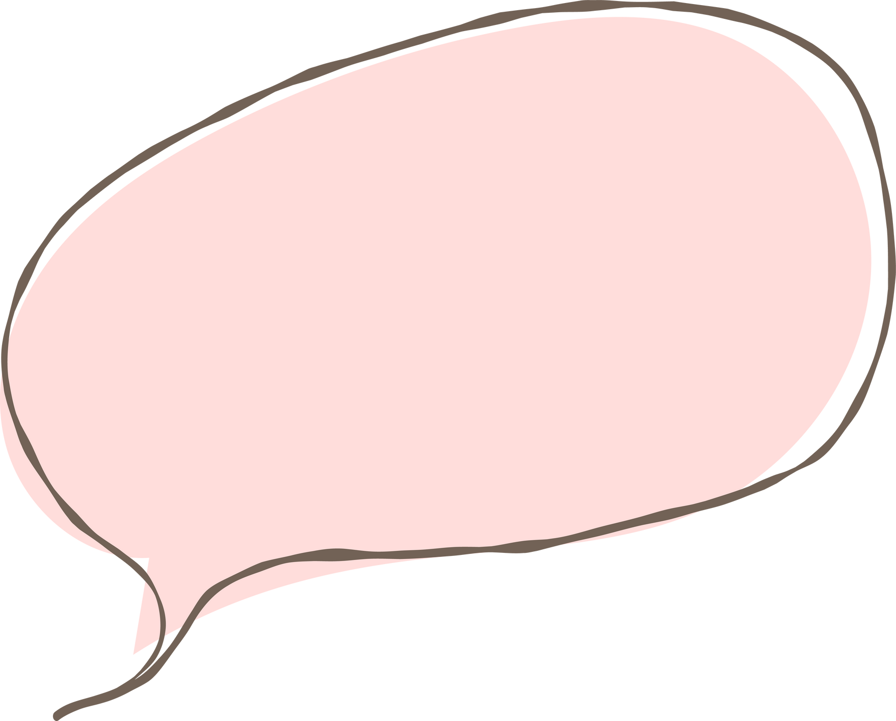 simple pink handwritten speech bubble isolated