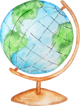 Watercolor school globe